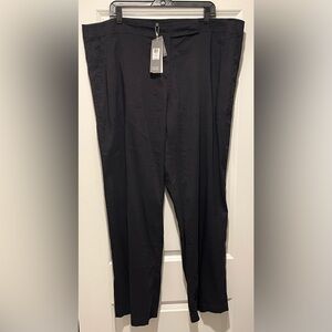 $238 Eileen Fisher Linen Blend Pants Size 20W Italian Fabric Casual Trousers Ink